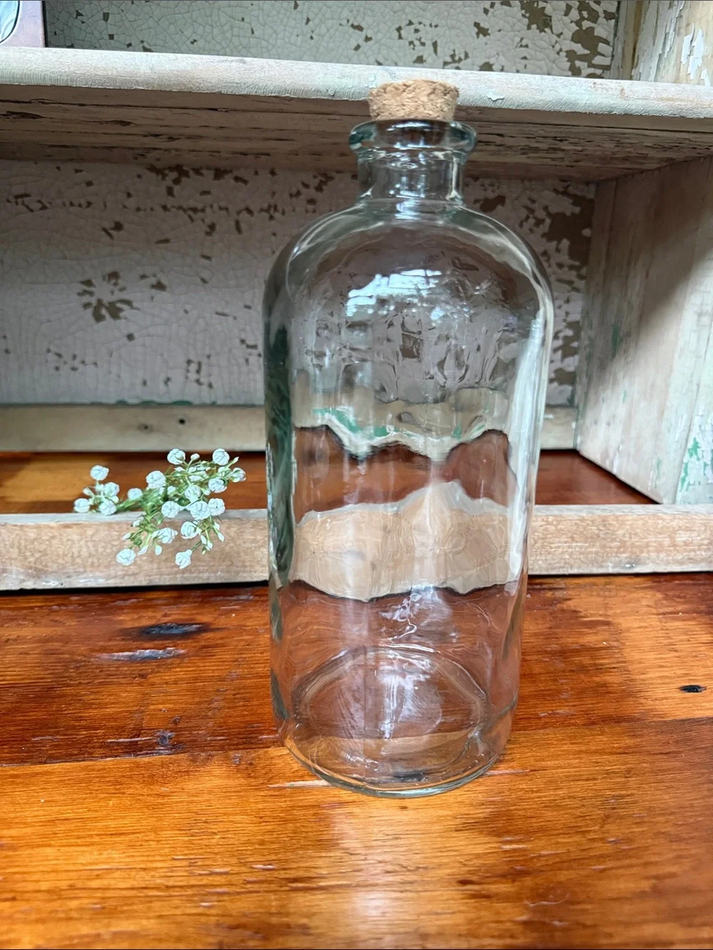 🌿Large Clear Glass Apothecary Bottle with Cork - Home Accents